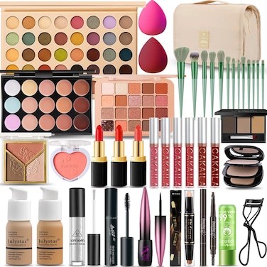 All in One Makeup Kit for Women Full Kit Professional Travel Makeup Kit for Women  Teens Foundation Eyeshadow Lipstick Brow Pencil Eyeliner Contour Powder Complete Make Up Gift Set for Beginners
