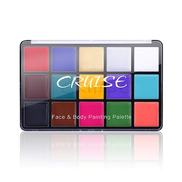 UCANBE Face Body Paint Oil Professional 15 Colors FX Makeup Palette Non Toxic Hypoallergenic Safe Facepaint for Halloween Cosplay Costumes Parties and Festivals