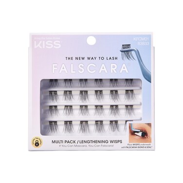 KISS Falscara Multipack False Eyelashes Lash Clusters Lengthening Wisps 10mm12mm14mm Includes 24 Assorted Lengths Wisps Contact Lens Friendly Easy to Apply Reusable Strip Lashes