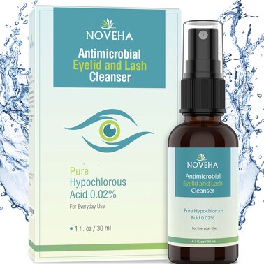 NOVEHAEyelid and Lash Cleanser  Fast Acting Soothing Formula Effective Relief from Irritation Dry Eyes Styes and Blepharitis Pure and Gentle Hypochlorous Acid Spray 30mL 101 oz
