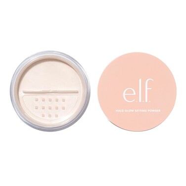 elfHalo Glow Setting Powder Silky Powder For Minimizing Pores  Fine Lines Delivers A SemiMatte Finish Vegan  CrueltyFree Light Pink