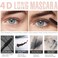 4D Silk Fiber Lash Mascara Waterproof Long Lasting Mascara Black Volume and Length Natural Exquisitely Full Lengthening Thickening Softer Fuller Lashes Amplify SmudgeProof Eyelash Mascara1 Pack