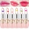 firstfly Pack of 6 Crystal Flower Jelly Lipstick Long Lasting Nutritious Lip Balm Lips Moisturizer Magic Temperature Color Change Lip Gloss Pink
