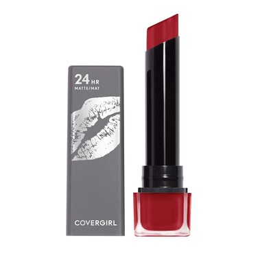 COVERGIRL Exhibitionist UltraMatte Lipstick The Real Thing 1 Count Pack of 1 Lipstick Red Lipstick Long Lasting Lipstick Matte Lipstick No Cracking or Flaking Increases Lip Moisture