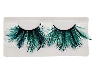 DESIRES LASHES By EMILYSTORESEMILYSTORES Green FauxFeather Costume Eye Lashes For Halloween Dramatic Eyelashes Party Looking 1 Pair