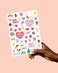 xo Fetti 104 Kids Temporary Tattoos  Birthday Girl Party Favors DIY Home Activity Gift Cute Temp Tats Princess Girl Power Flower Rainbow
