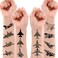8 Sheets 96PCS Fighter Jet Temporary Tattoos Themed Birthday Party Supplies Decorations Favors Stickers for Kids Boys Girls Gifts Classroom School Prizes Rewards