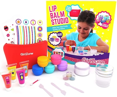 GirlZone Lip Balm Making Kit 25Piece Makeup and Lip Gloss Set with Glitters Stickers  More Fabulous Girls Toys Age 8  Great Gift Idea for Kids
