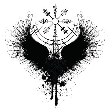 6 Sheets Temporary Tattoo Helm of Awe Viking Symbol Viking Fake Tattoos Norse Wing Tattoos Neck Chest for Women Men AdultsNo more Sticky