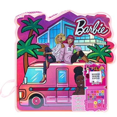 Barbie  Townley Girl Soft Case Vanity Set Includes Lip Gloss Face Shimmer Body Glitter Cheek Shimmer  Accessories Ages 3 perfect for Parties Sleepovers  Makeovers