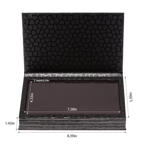 Allwon 4Layer Book Shaped Magnetic Palette Large Empty Makeup Palette Storage Box for Eyeshadow Lipstick Blush Powder Black