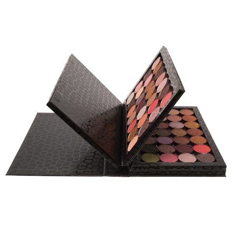 Allwon 4Layer Book Shaped Magnetic Palette Large Empty Makeup Palette Storage Box for Eyeshadow Lipstick Blush Powder Black