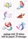 Unique Multicolor Disney The Little Mermaid Tattoos 24 Count  Transform Your Skin with Magical Longlasting Designs Perfect Party Favors for Mermaid Lovers