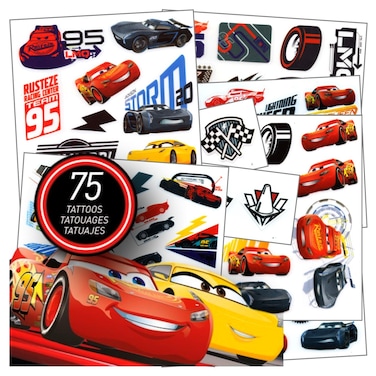 DisneyStudios Cars Tattoos  75 Assorted Cars 3 Temporary Tattoos
