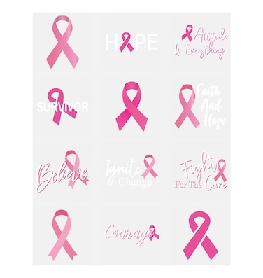 144 Breast Cancer Awareness Pink Ribbon Tattoos  WalkFootball TeamRunFundraising Giveaways Favors
