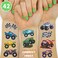 xo Fetti Monster Truck Party Supplies Temporary Tattoos  42 Metallic Styles  Trucks Big Cars Finish Lines  Flames