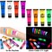 UV Blacklight Neon Face and Body Paint 8 Tubes 084oz Glow in the Dark Body Paints Neon Fluorescent Glow in Dark Party Supplies