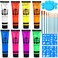 UV Blacklight Neon Face and Body Paint 8 Tubes 084oz Glow in the Dark Body Paints Neon Fluorescent Glow in Dark Party Supplies