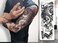 Halloween Full arm temporary tattoo12sheets L19xW7 Sleeve Tattoos temporary Demon Fake Tattoos That Look Real Tiger Dragon Koi Evil Eyes