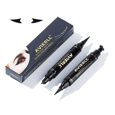 AVIERLL Winged Eyeliner Stamp2 Pens Smudge Proof Waterproof Long Lasting quick flick wingliner Vamp Style Wing Eye Liner Pen Black Left and Right