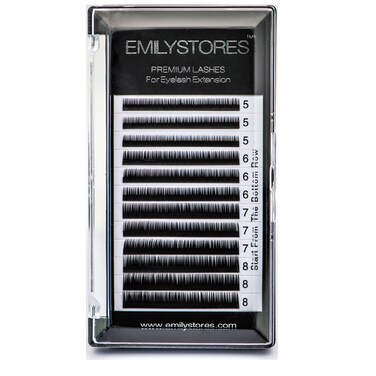 EMILYSTORES Bottom Lash Extension Eyebrow Eyelash Extensions Under Lower False Lashes Mixed J Curl 010mm Length 5mm 6mm 7mm 8mm In One Tray