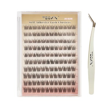 TecxinMix Natural Lash Clusters Extentions Kit Korean Self Adhesive False Eyelashes Clusters Easy Appy Press On Preglued TechWink CliqueMessfreeNo Glue and No Sticky Residue1012mm 120 Pcs