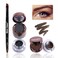 Gel Eyeliner Eyebrow Powder Black and Brown Waterproof Smudgeproof Long Lasting Makeup Eyeliner Gel with Brush Mirror 049 Ounce Pack of 2