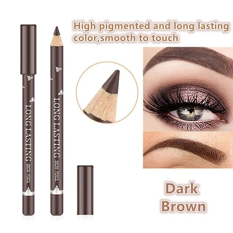 Go Ho 12 PCS Dark Brown Eyebrow Eyeliner Pencils Makeup PenSweatproof Eye Brow PencilLonglasting Nice Color Eyebrow PenMake up Brow Tint PencilsDark Brown
