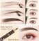 Go Ho 12 PCS Dark Brown Eyebrow Eyeliner Pencils Makeup PenSweatproof Eye Brow PencilLonglasting Nice Color Eyebrow PenMake up Brow Tint PencilsDark Brown