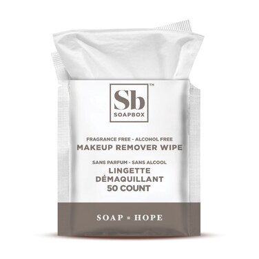 Soapbox FragranceFree Makeup Remover Wipes  Gentle Facial Cleansing Wipes for Eye Makeup Dirt and Oil Alcohol Free Makeup Remover Pads 50 Count