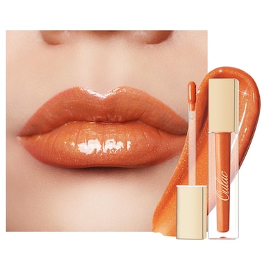 Oulac Shine Orange Liquid Lipstick for WomenLip Plumper Lip Gloss for Dry Lip Care Lightweight Soft and Hydrating Lip Tint Stain with Vitamin E  Rose Oil Vegan  CrueltyFree S06
