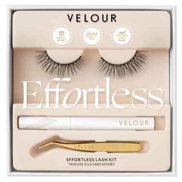 Velour Effortless Lash Kit  False Lashes  Lash Applicator  Eyelash Glue  Reusable 25 Times  NaturalLooking False Eyelashes  Fluffy  Lightweight NoTrim Lashes  Fake Lashes for All Eye Shapes