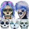 Day of the Dead Face Jewels Tattoo JackOLantern Temporary Face Tattoos Rhinestone Face Jewels Tattoo Stickers for Men Women Kids Halloween Festival Rave Party Cosplay Makeup