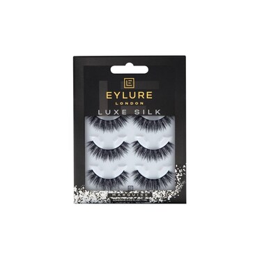 EylureFalse Lashes Luxe Silk Marquise with Adhesive Included 3 Pair Black
