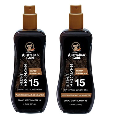 Australian Gold SPF 15 Spray Gel Bronzer 16 Fl Oz Pack of 2