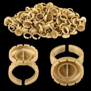 200PCS Volume Glue Ring Glue Cup for Lash Extension Fanning Lash Glue Holders for Eyelash Extension Flower Volume Lashes Fanning Cups Glue Pallet for Lash Extension Supplies Lash Artist Supplies