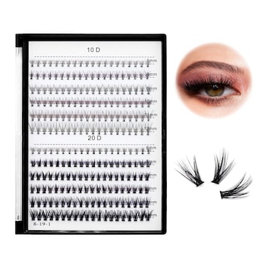 Bodermincer 240pcs C Curl 10D20D Cluster Eyelashes 89101112mm and Under Eyelashes Mixed Professional Makeup Individual Cluster Eye Lashes 89101112mm and Under Eyelashes