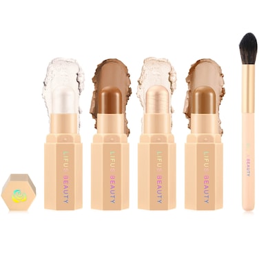Face Cream Contour Stick Bronzer Stick Highlighter Stick Illuminator Makeup Glow KitLong Lasting Highly Piamented Skin Brighten Shadow Contour Bronzer Highlighter Powder Pen PencilF1