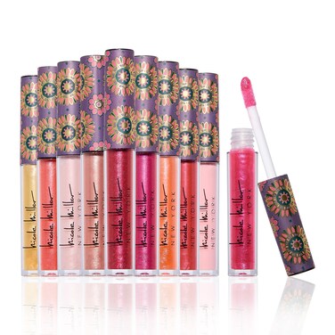 Nicole Miller Lip Gloss Collection 10 Count Pack of 1 Pink Shimmer