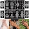 DIVAWOO 12 Sheet Henna Tattoo Stencils Hand Temporary Tattoo Stickers Indian Arabian Self Adhesive Tattoo Templates