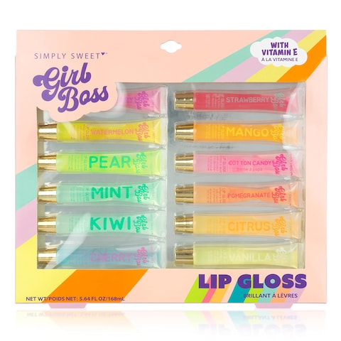 Expressions12pc Clear Lip Gloss Pack  Lip Oils with Vitamin E and Essential Oils Flavored Lip Gloss Clear Tubes Hydrating Lip Glow Oil Tinted Lip Oil Lip Moisturizer
