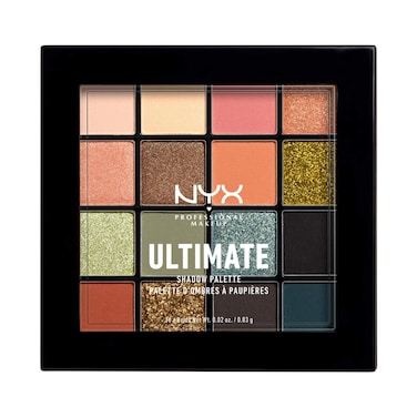 NYX PROFESSIONAL MAKEUPUltimate Eye Shadow Palette Pressed Pigments Vegan Formula 16 Shades Matte Satin Metallic Shade Ultimate Utopia