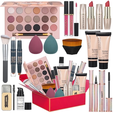 All in One Makeup Kit for Women Full Kit Gift Makeup Sets Makeup Gift Set for Women  Girls Makeup Essential Bundle Include 18Color Eyeshadow Palette Cosmetic Brush Set