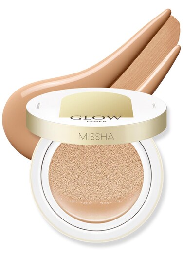 MISSHA Glow Cushion No25 Warm Beige for Natural Skin Radiant  Moisturizing Skin with Buildable Coverage