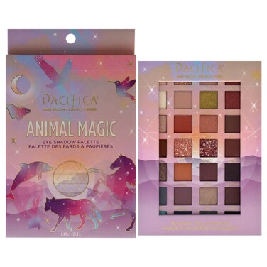 PacificaBeauty Animal Magic Eye Shadow Palette 28 Eyeshadow Shades Mineral Eyeshadow Matte Shimmer and Glitter Mica Shades Vitamin E Made from 100 Recyclable Paper Vegan and Cruelty Free