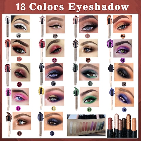 White Eyeshadow Stick MakeupCream Shimmer Smooth Glitter Eye Shadow Pencil Base Primer Palette Waterproof Long Lasting EyeShadow Pen White Liner Highlighter Stick MultiDimensional Eyes Look