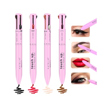 4 in 1 Makeup Pen  Refillable Makeup Pen for Easy Travel  Portable Makeup Set with Colored Eyeliner Brow  Lip Liner  Highlighter  CrueltyFree Beauty ParabenFree Makeup Pen