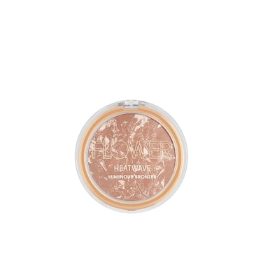 FLOWER BEAUTY By Drew Barrymore Heatwave Luminous Bronzer  Bronzer Powder Makeup  Warm Luminous Finish  Sunkissed Skin  Shimmering Powder  Ambient Glow  CrueltyFree  Vegan Sunrise