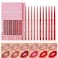 12 Colors Lip Liner Combo Matte Lipstick Lip Liner Set longlasting Lip Pencil Waterproof  NonStick Cup Smooth Texture High Pigmented Natural Lip Pen Makeup Gift