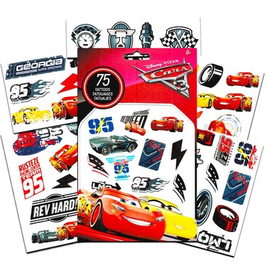 Disney Cars Temporary Tattoos for Kids Party Favor Set 50 Disney Cars Temporary Tattoos